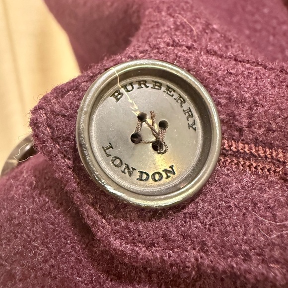 Burberry wool cashmere eggplant wrap coat - Picture 8 of 11